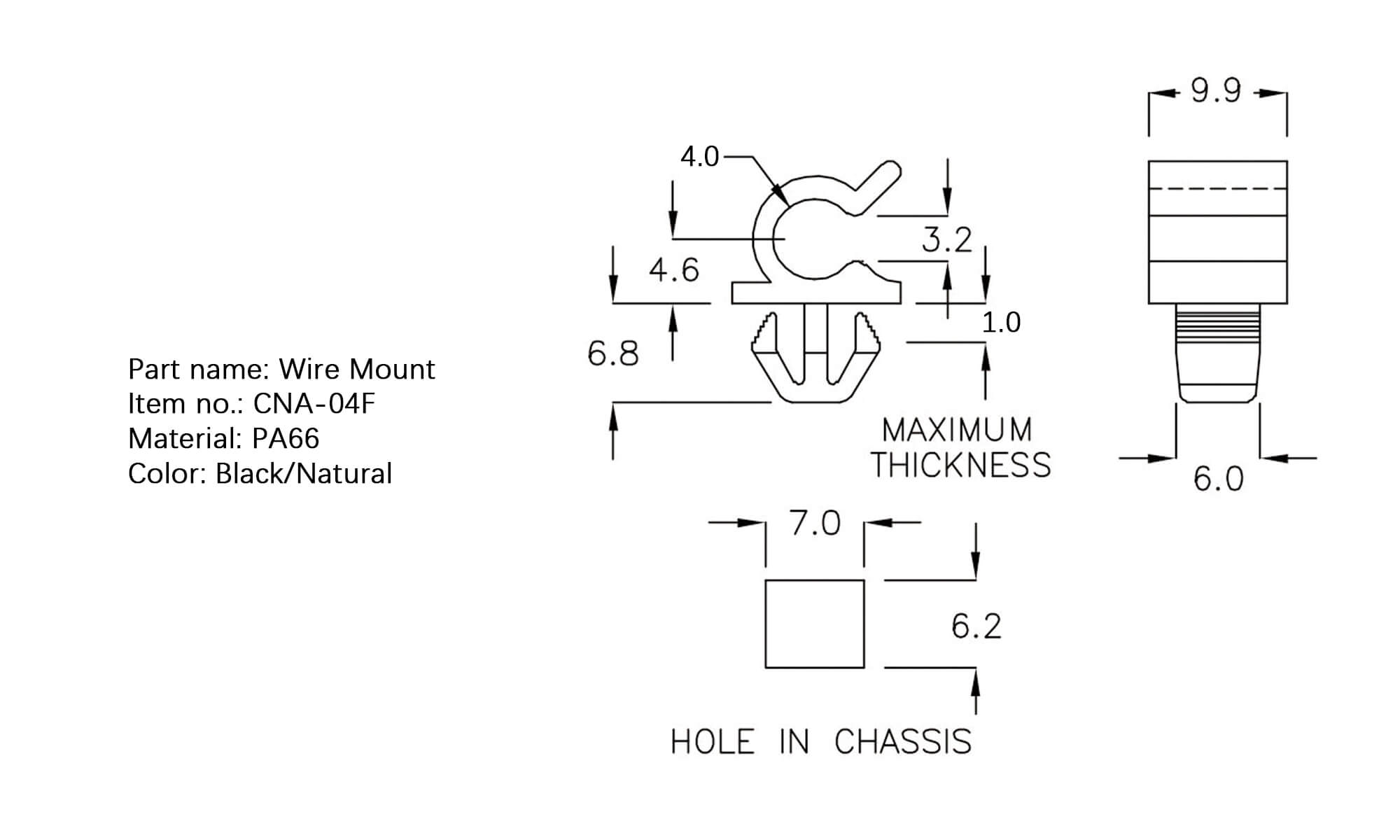 Plastic Wire Mount CNA-04F